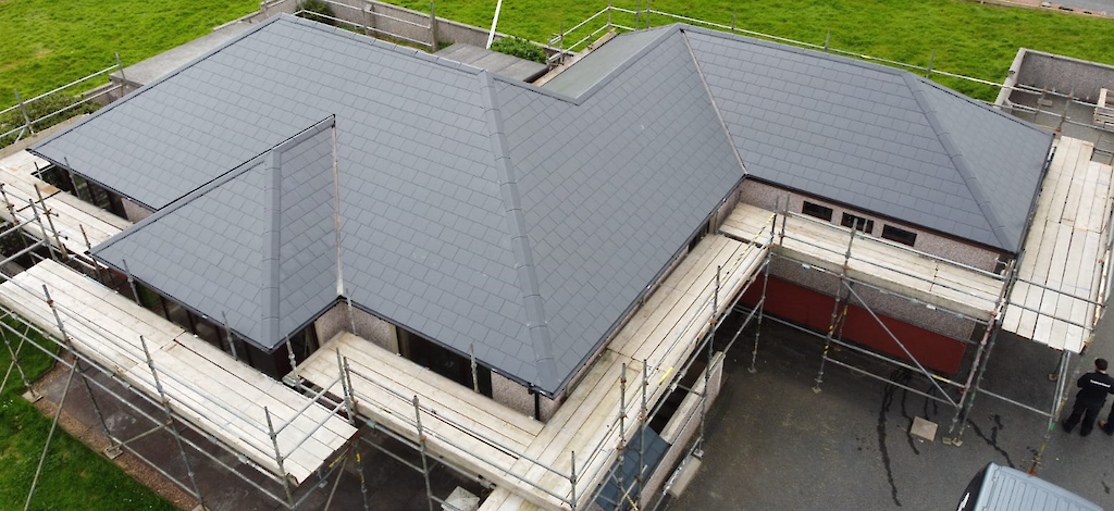 Replacement roof to existing property with cement fibre tiles