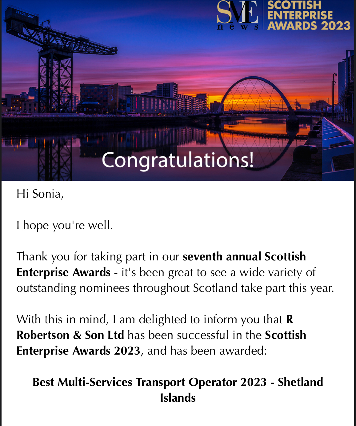 Scottish Enterprise Award 2023
