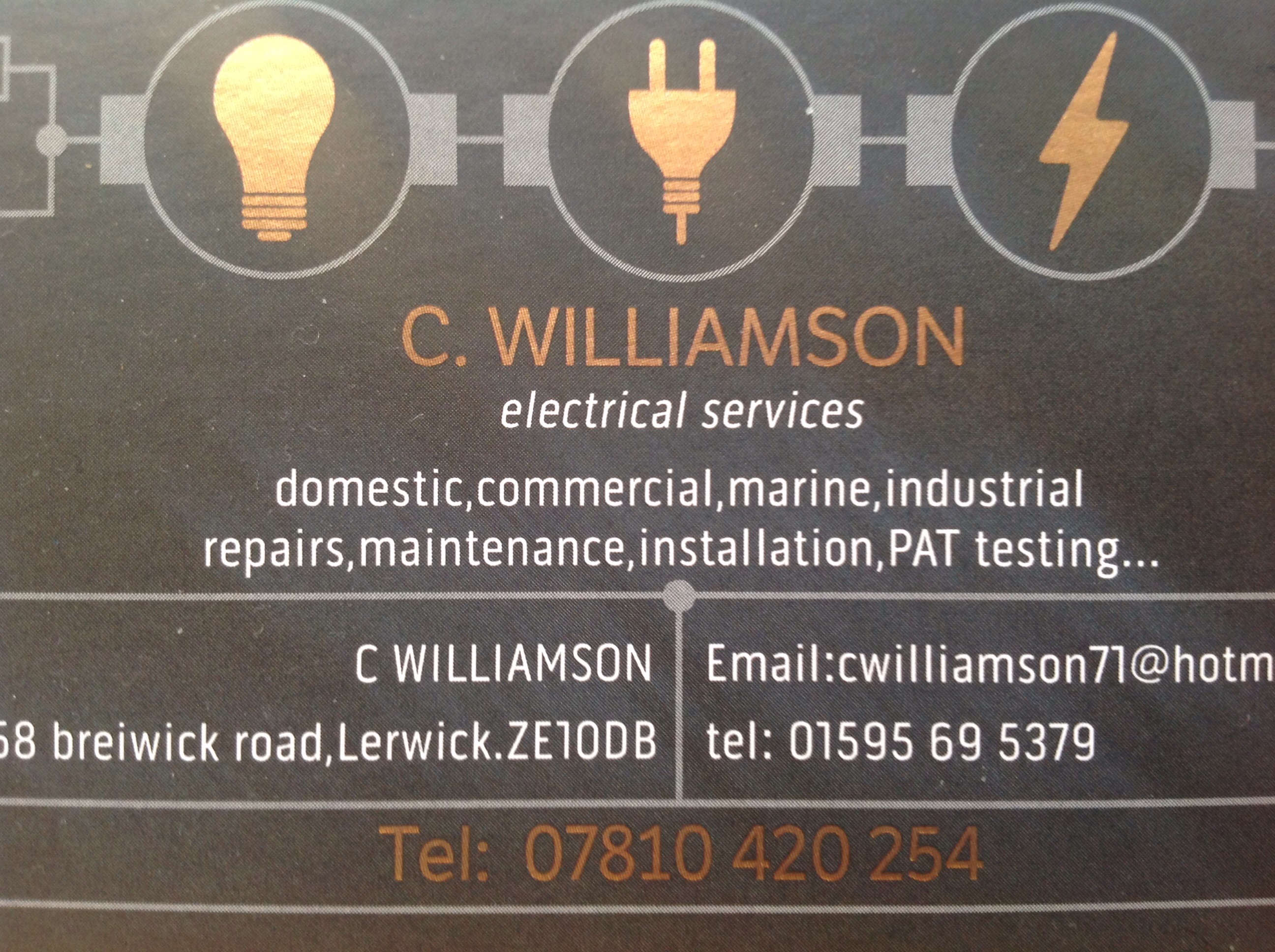 Williamson, C (Electrician) Logo